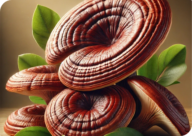Chercheurs en laboratoire avec boîte de pétri reishi